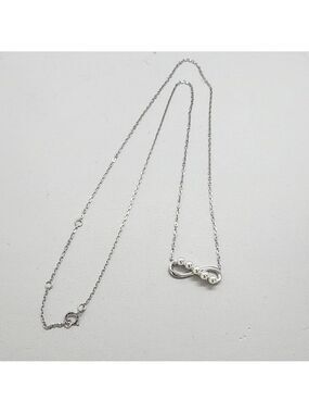 Brand New Sterling Silver 925 Infinite Pearl Necklace